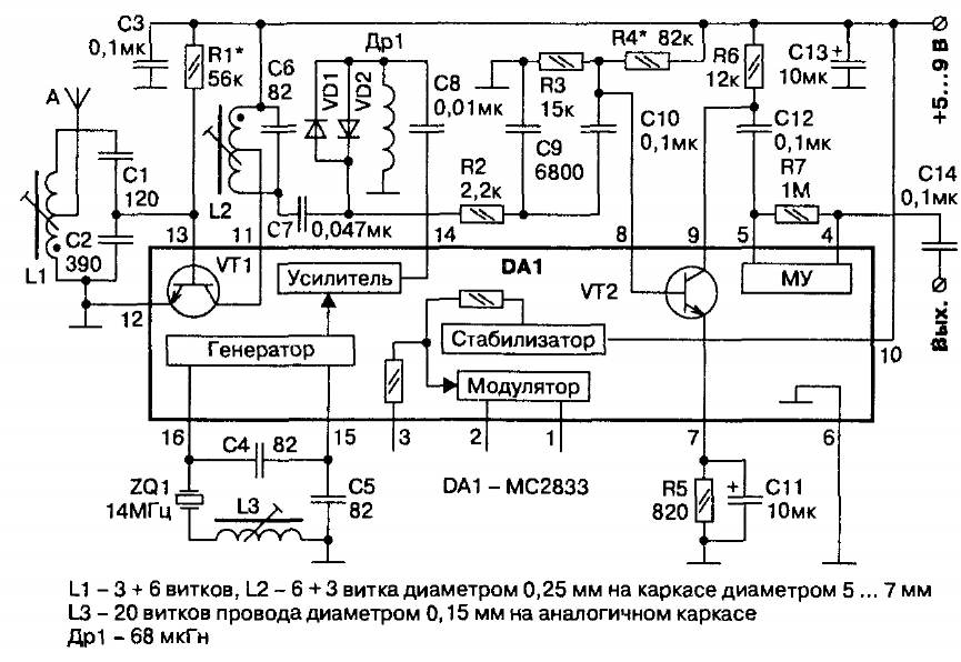 Схема простого радиоприемника фм на микросхеме