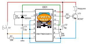 Cd4013be схема включения как работает