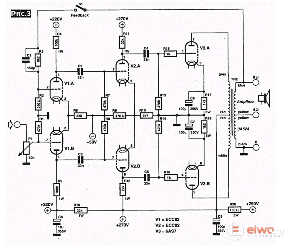 Усилитель фокус. Ламповый усилитель Уильямсона схема. Ламповый усилитель на 6н13с схема. Выходной Каскад лампового усилителя. Двухтактный усилитель Вильямсона.