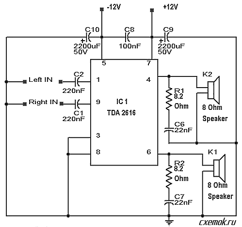 Tda8945s схема включения