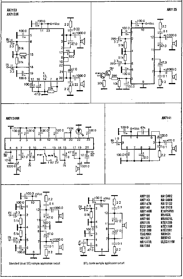 Интегральные усилители схема. УНЧ на an7148. Mr1722 схема включения.