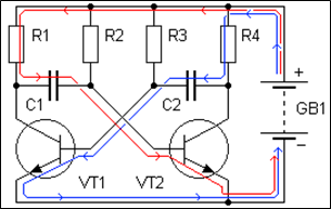 Структурная схема мультивибратора