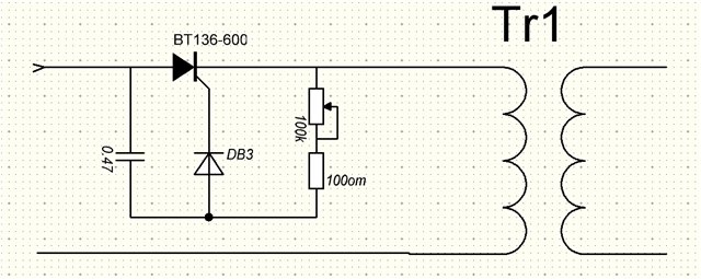 Схема регулятора для трансформатора